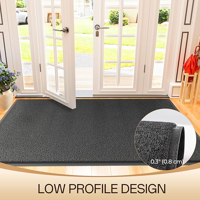 Amyracel Front Door Mat Indoor Outdoor Entrance, 36" x 48" All-Season Waterproof Doormat for Enterway, Heavy Duty Commercial Floor Mat, Fade Resistant, Rubber Back, Low Profile, Easy Clean