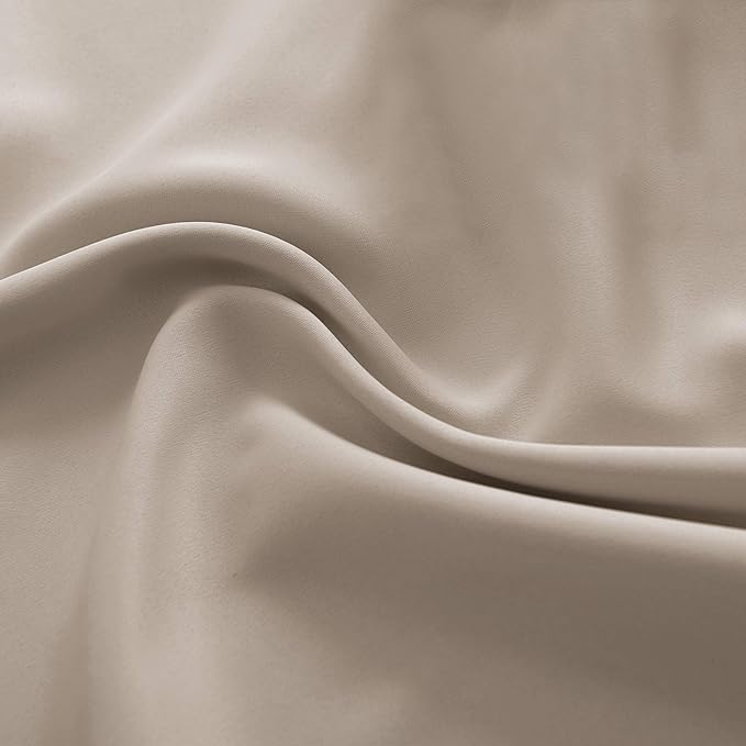 DONREN Living Room Curtain Panels,Energy Saving Thermal Insulated Room Darkening Drapes/Draperies (Warm Taupe,1 Pair,42 by 72 inch)