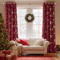 NICETOWN 2 Panels Christmas Red Curtains 52 x 108 Inch, Gold Stamping Grommet Drapes for Holiday Decoration, Christmas Style Window Treatment for Living Room Bedroom, Home Decor