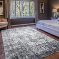 Area Rug 5×7, Vintage Boho Rug,Ultra-Soft Low Pile, Washable, Non Slip,Stain Resistant Printed Carpet for Living Room Bedrooms Playroom Office Kitchen, Dark Stone