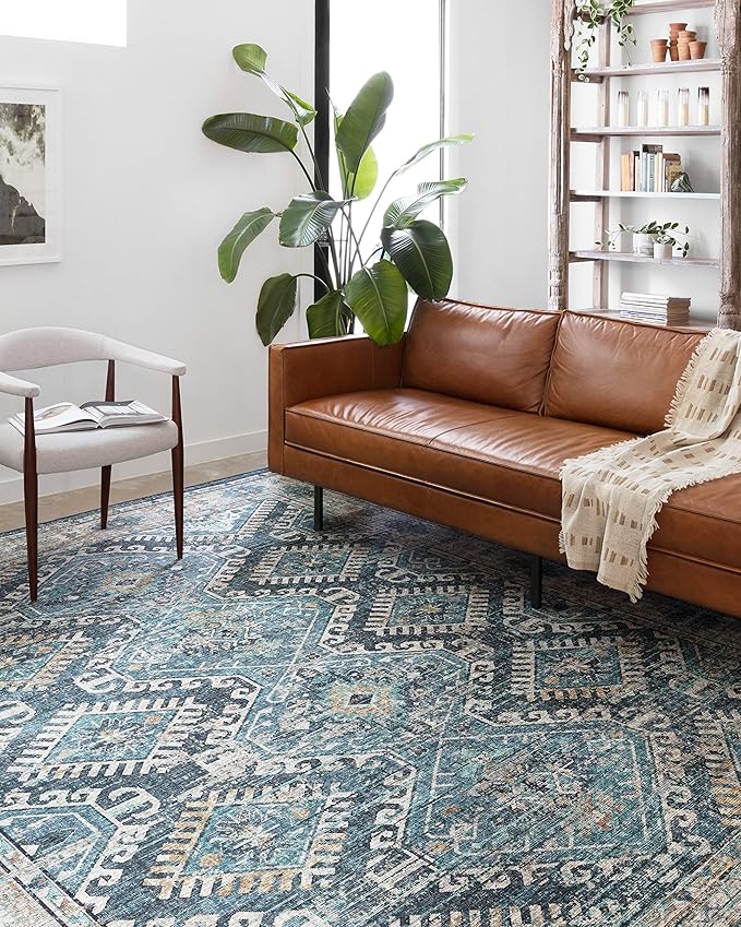 Loloi Skye Collection SKY-03 Denim/Natural 2'-6" x 12'-0" Runner Rug
