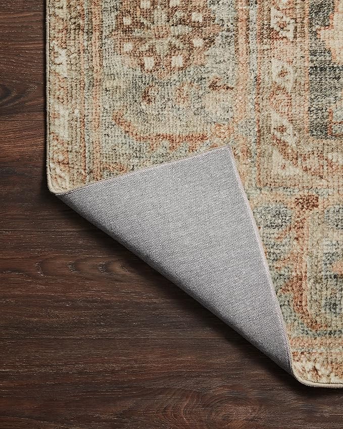 Loloi Margot Collection MAT-03 Ocean/Spice 7'-6" x 9'-6" Area Rug feat. CloudPile, No-Shed Easy Clean Large Patterned Area Rug for Living Room, Bedroom, Dining Area