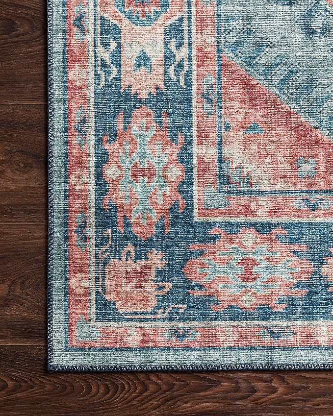 Loloi Skye Collection SKY-03 Turquoise/Terracotta 2'-6" x 10'-0" Runner Rug