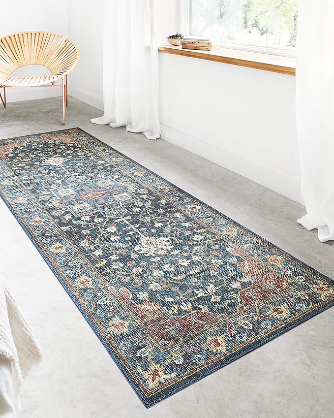 Loloi Skye Collection SKY-08 Denim/Brick 8'-0" x 8'-0" Round Area Rug