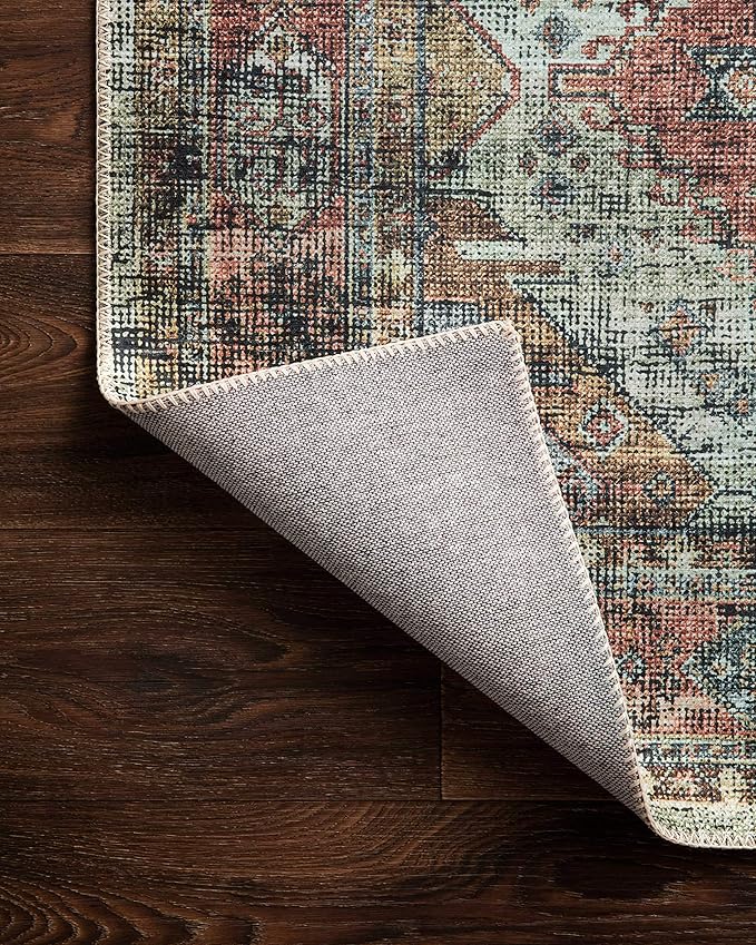 Loloi Skye Collection SKY-06 Apricot/Mist 8'-0" x 8'-0" Round Area Rug