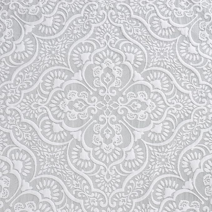 Superior 3 Piece Bedspread Set, Home Bed Decor, Decorative Bed Spread, 2 Pillow Shams, Medium Weight Blanket, Floral Matelasse Coverlet, Bedding Essentials, Enzy Collection, King, Silver