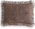 Beatrice Home Fashions Medallion Chenille Bedspread, Standard Sham, Chocolate