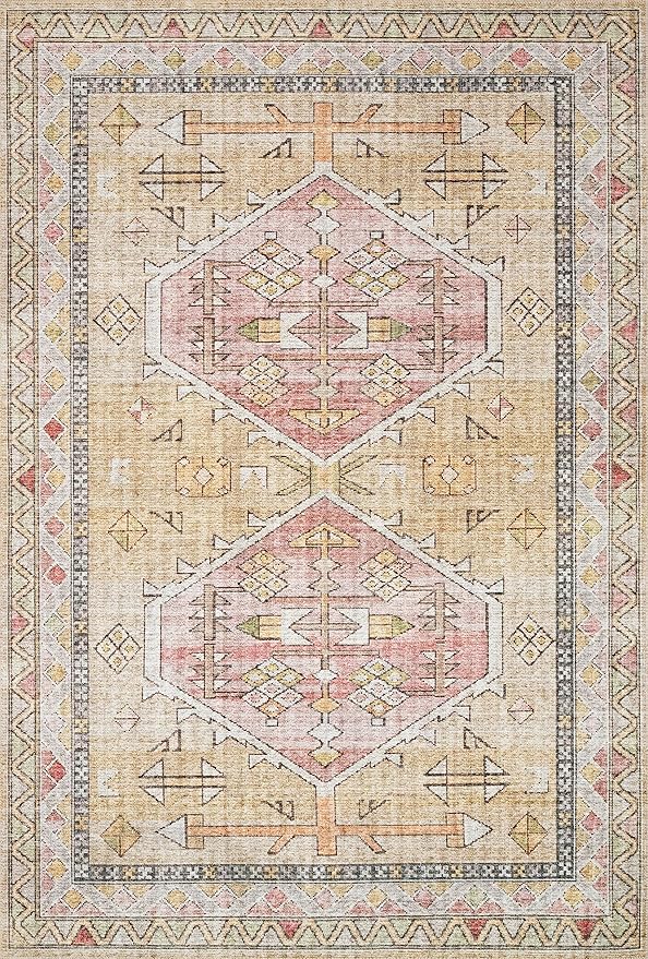 Loloi II Skye Collection SKY-04 Gold/Blush 2'-6" x 7'-6" Runner Rug