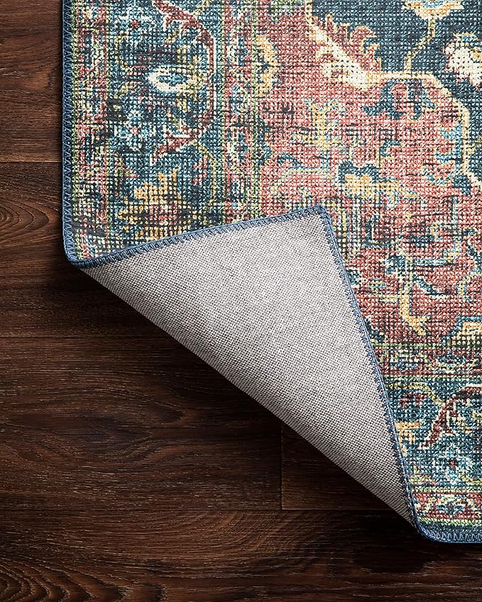 Loloi II Skye Collection SKY-08 Denim/Brick 5'-0" x 7'-6" Area Rug