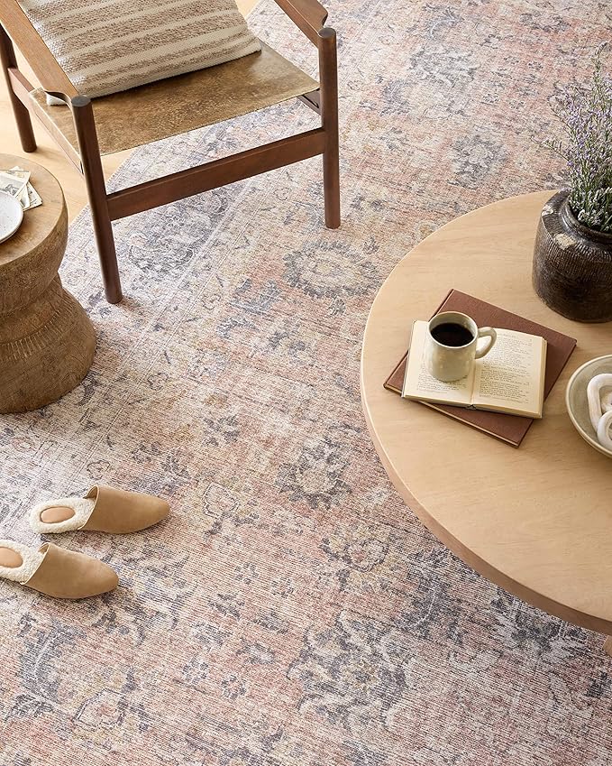 Loloi Skye Collection SKY-01 Blush/Grey 6'-0" x 9'-0" Area Rug