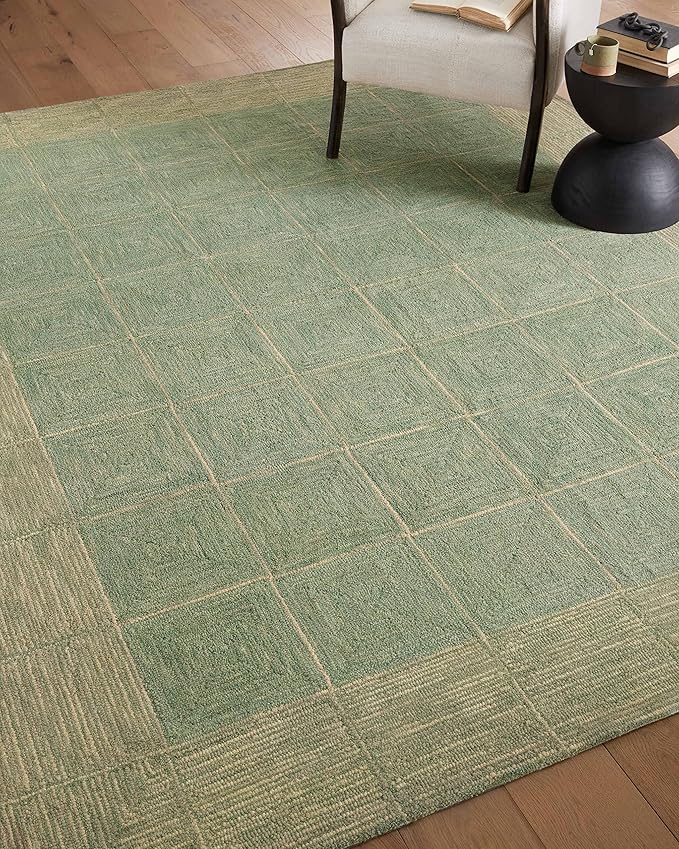 Loloi Chris Loves Julia Francis Collection FRA-02 Green/Natural 7'-9" x 9'-9" Area Rug