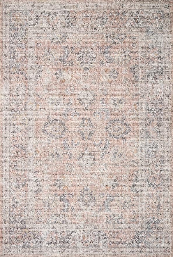 Loloi Skye Collection SKY-01 Blush/Grey 7' x 9' Oval Area Rug