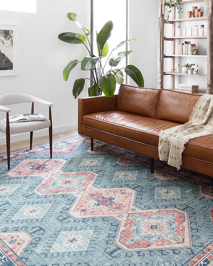 Loloi II Skye Collection SKY-03 Turquoise/Terracotta 2'-3" x 3'-9" Accent Rug