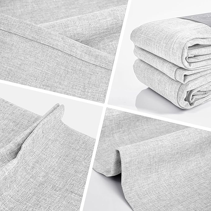 WdFour 42x63 Inch Blackout Curtains - Thermal Insulated Pinch Pleated Drapes, 100% Light Blocking, Extra Long Back Tab Panels for Bedroom & Living Room, Pack of 2 (Greyish White)