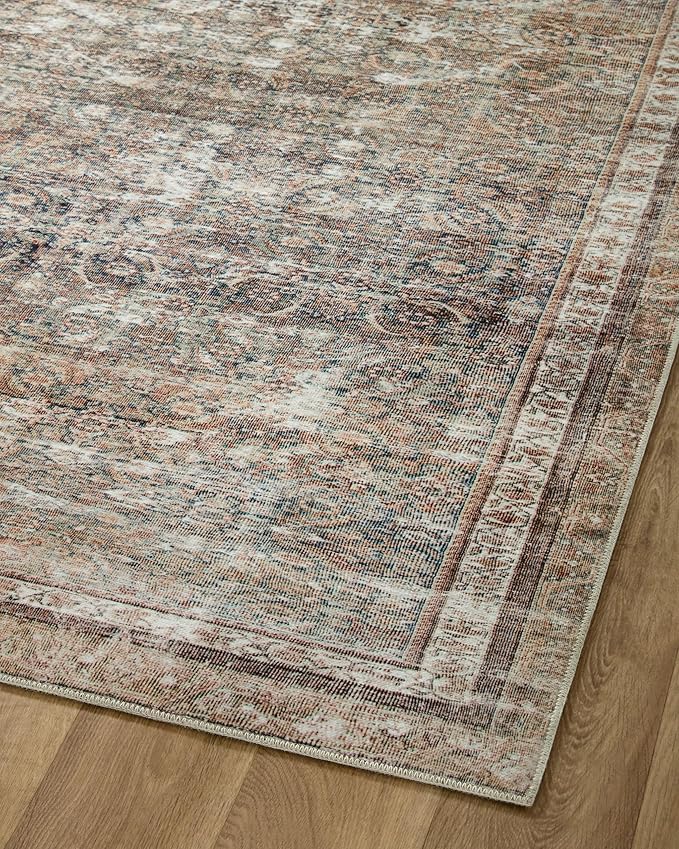 Loloi Chris Loves Julia Jules Collection JUL-09 Ink/Terracotta 5'-0'' x 7'-6'', .13" Pile Height, Area Rug