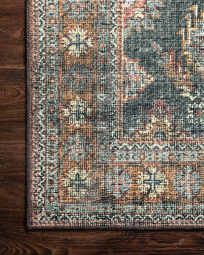 Loloi II Skye Collection SKY-10 Sea/Rust 3'-6" x 5'-6" Accent Rug
