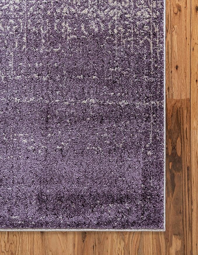 Unique Loom Del Mar Collection Area Rug - Jennifer (5' 3" x 8' Rectangle, Purple/ Ivory)