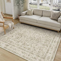Taupe 4x6 Entryway Rug Vintage Area Carpet Indoor Office Washable Door Mat Entrance Small Low Pile Traditional Distressed Retro Accent Throw Rug Non Slip Kitchen Bathroom