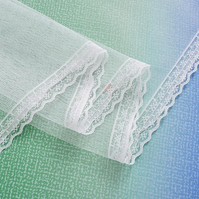 XiDi Curtains for Bedroom Decor, Rainbow Pink GreenBlue52/90/1