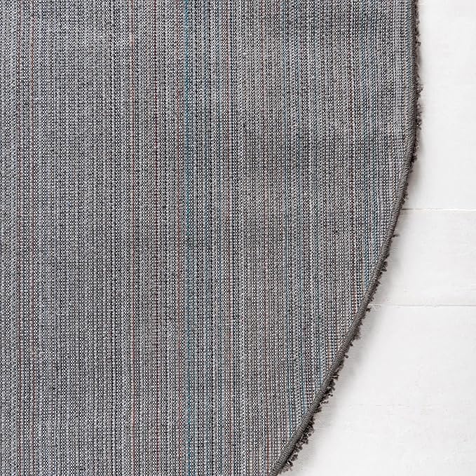 Unique Loom Solid Shag Collection Area Rug (5' 3" x 8' Oval, Graphite Gray)