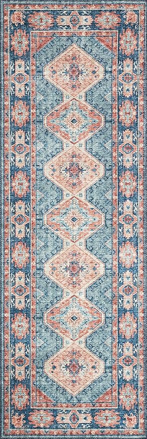 Loloi Skye Collection SKY-03 Turquoise/Terracotta 2'-6" x 10'-0" Runner Rug
