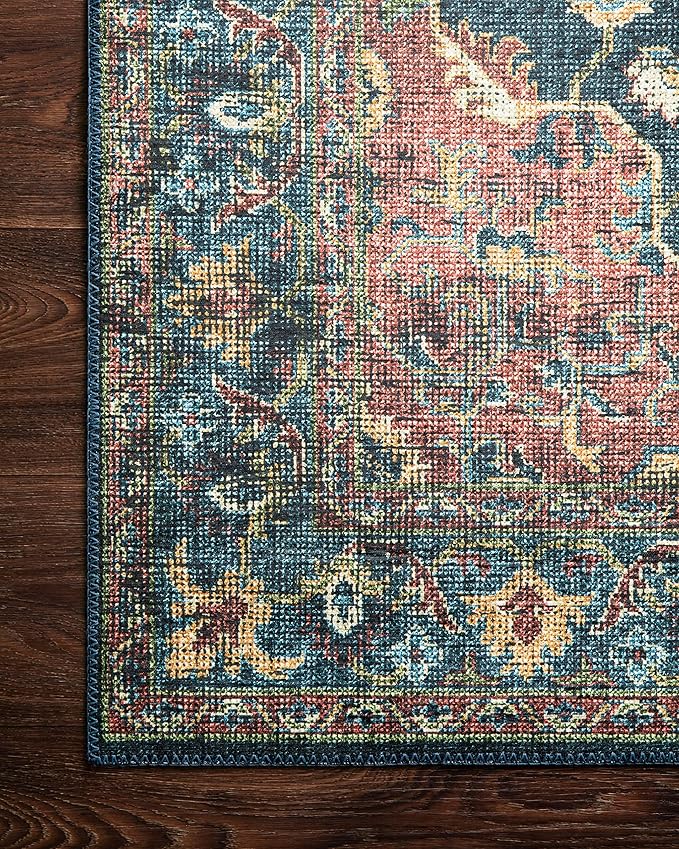 Loloi Skye Collection SKY-08 Denim/Brick 7' x 9' Oval Area Rug