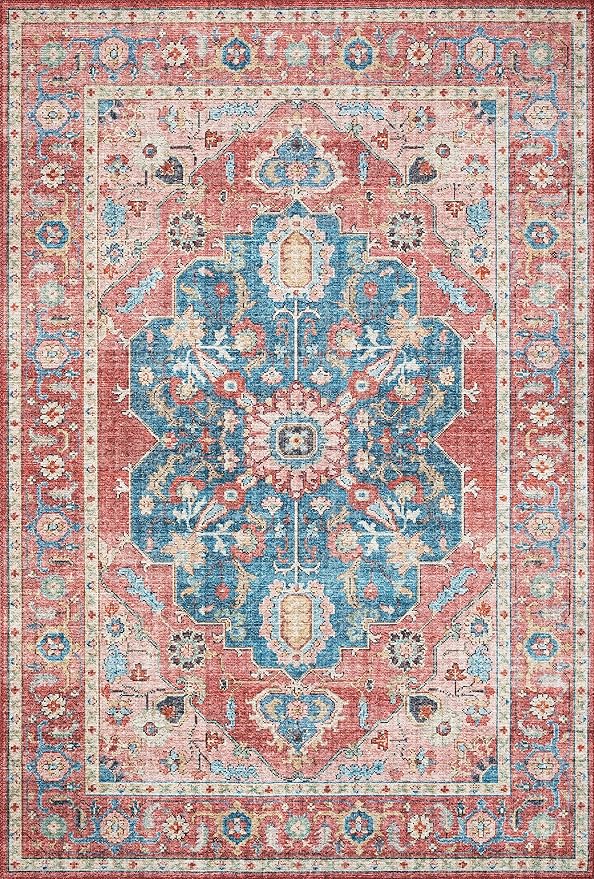 Loloi Skye Collection SKY-05 Brick/Ocean 2'-0" x 5'-0" Accent Rug