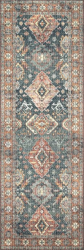 Loloi II Skye Collection SKY-10 Sea/Rust 5'-0" x 7'-6" Area Rug