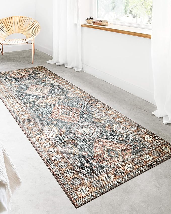 Loloi II Skye Collection SKY-10 Sea/Rust 5'-0" x 7'-6" Area Rug