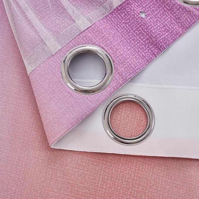 XiDi Pink Curtains for Bedroom Decor Blackout Curtains for Girl Room Rainbow Curtains for Kids Room Unicorn Wall Decals Purple Curtains Yellow 52X63 Inch Long 1 Panel