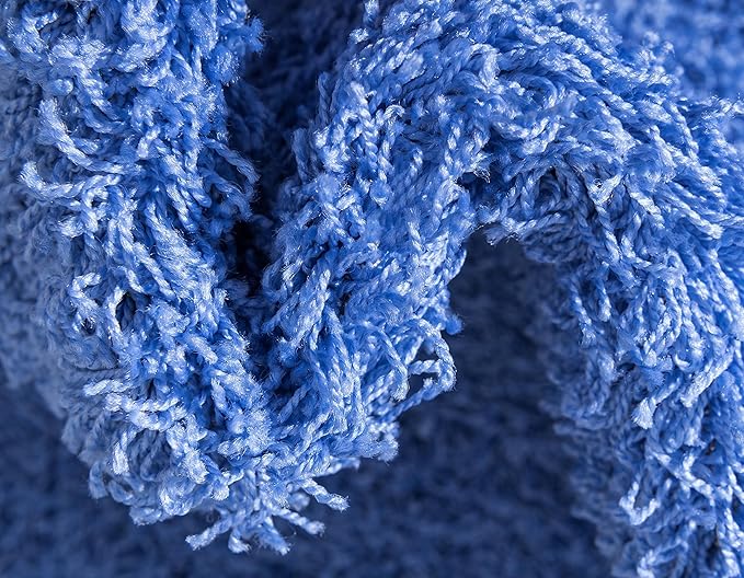 Unique Loom Solid Shag Collection Area Rug (2' 7" x 10' Runner, Periwinkle Blue)