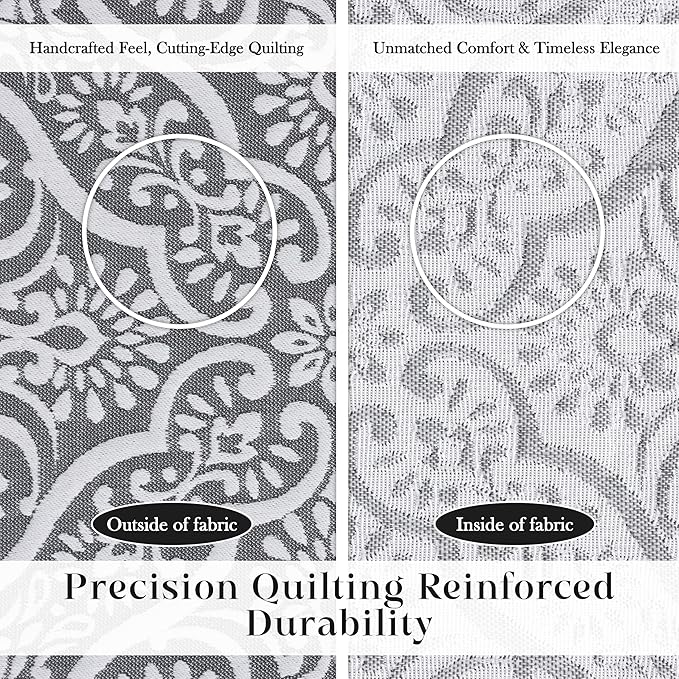 Superior 3 Piece Bedspread Set, Home Bed Decor, Decorative Bed Spread, 2 Pillow Shams, Medium Weight Blanket, Floral Matelasse Coverlet, Bedding Essentials, Enzy Collection, Full, Charcoal