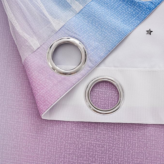 XiDi Curtains for Bedroom Decor, Rainbow Green PurpleBlue34/45/1