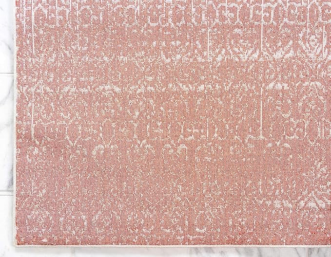 Unique Loom Del Mar Collection Area Rug - Jennifer (7' 1" x 10' Rectangle, Red/ Beige)