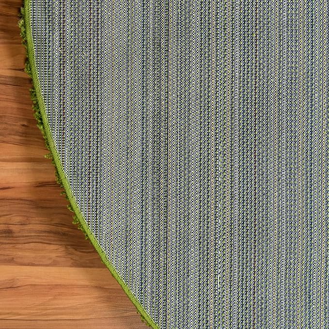 Unique Loom Solid Shag Collection Area Rug (7' 1" Round, Grass Green)