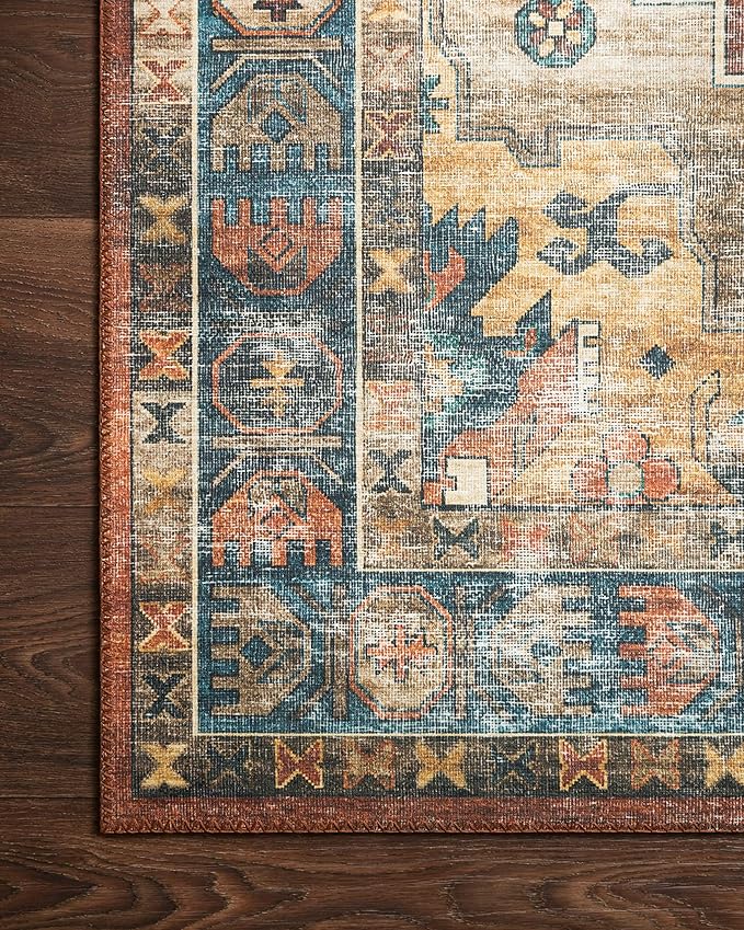 Loloi II Skye Collection SKY-07 Terracotta/Sky 3'-6" x 5'-6" Accent Rug