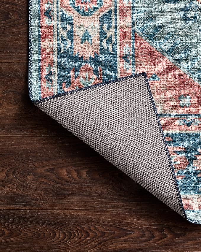Loloi II Skye Collection SKY-03 Turquoise/Terracotta 2'-3" x 3'-9" Accent Rug
