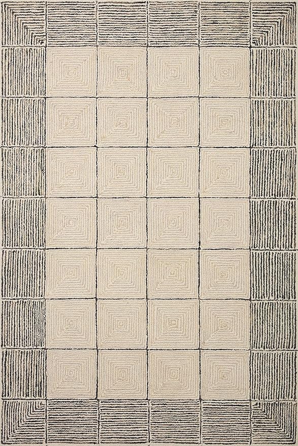 Loloi Chris Loves Julia Francis Collection FRA-02 Cream/Black 5'-0" x 7'-6" Area Rug