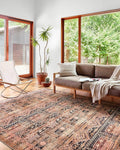 Loloi Layla Collection LAY-14 Mocha/Blush 3'-6" x 5'-6" .13" Thick Accent Rug, Soft, Durable, Vintage Inspired, Distressed, Low Pile, Non-Shedding, Easy Clean, Printed, Living Room Rug