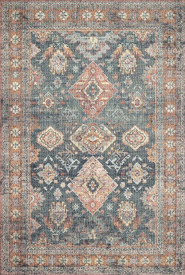 Loloi Skye Collection SKY-10 Sea/Rust 2'-6" x 10'-0" Runner Rug